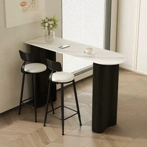 Wood bar Table Modern Minimalist Metal Frame Multifunctional bar Table Chair Set for Small Homes Partition Sofa side High top