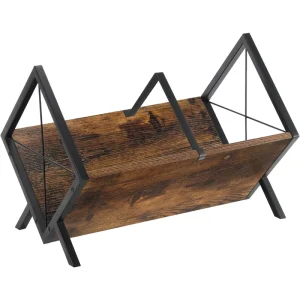 Wood+Iron Record Holder Storage Rack Foldable Multifunctional Quick Assembly Vintage Style Organizer for Bathroom Use