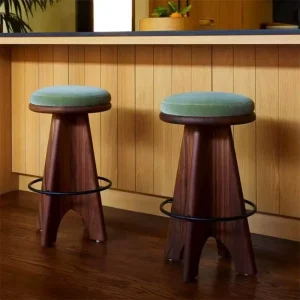 Wooden Bar Chair Luxury Fabric Home Furniture High Bar Chairs for Kitchen Chairs Modern Bar Stool Chairs
