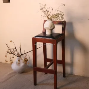 Wooden Bar Stools Solid Wood Commercial Furniture for Hotel and Villa Use Durable Contemporary Design