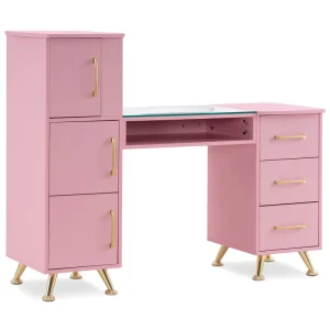 Wooden Beauty Salon Workstation Nail Manicure Table Nails Makeup Desk with Drawers
