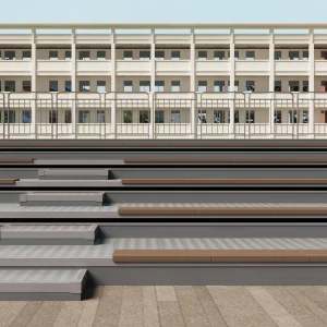 Wooden Bench Retractable Seating System Foldable Grandstand Chairs for Basketball Arena