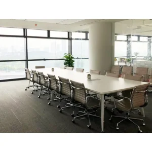 Wooden Big Executive Organization Modern Negotiate Desk Long Conference Room Table with Metal Legs 6-Year Warranty