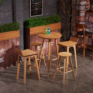 Wooden Chair Height Bar Stools High Chair for Bar Table