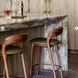 Wooden Coffee Cafe Shop Colour Cushion Armrest High Kitchen Restaurant Wood Bar Chair
