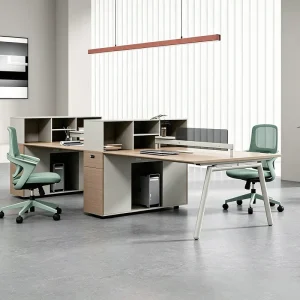 Wooden Commercial Office Furniture Workstation Partitions 2 4 6 Person Durable Staff Computer Desk