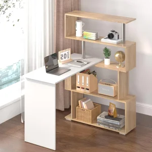 Wooden Computer Desk Home Office Simple Writing Workstation Study Table with Panel Surface for Kids