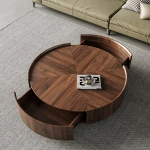 Wooden Curved Living Room Coffee Table Modern Round Coffee Table Lift Top Coffee Table With Storage