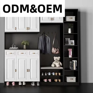 Wooden Customizable Modern Space Saving Convertible Storage Shoe Cabinet Large Capacity Easy Assembly