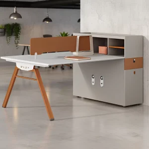 Wooden Employee Seat Office Computer Cubicle Partition Workstation White Work Station Modern Furniture Desks Staff Table