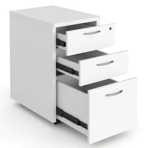 Wooden File Cabinet 3 Drawer Mobile Pedestal With Wheels and Lock Office Filing Cabinet Office Furniture Storage