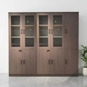 Wooden File Cabinet Office Storage Shelf Filling Cabinets for Vertical Big Multiple File Box Glass Modern Furniture