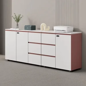 Wooden Handle free Drawer Lock Filing Cabinet with Simple Modern Design for Office Storage