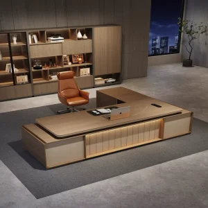 Wooden High Density Board Adjustable Modern Workstation Commercial Office Table CEO Executive Manager Desk