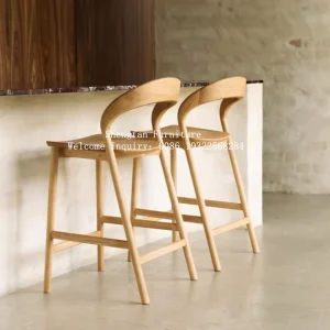 Wooden High Legs Hotel Coffee Shop Restaurant Outdoor or Indoor Casual Wooden Bar Chair Dinning Cafe Bar Chairs