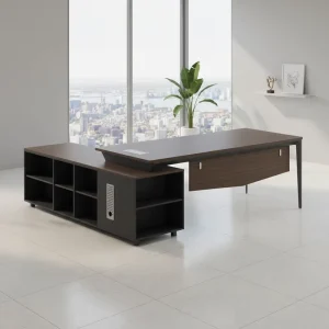 Wooden L-Shaped Executive Desk Large Storage Cabinet Modern Boss Office Table Professional Manager Workstation Furniture