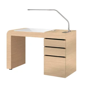 Wooden Manicure Table Manicure Station Nail Art Desk Salon Nail Table with Light
