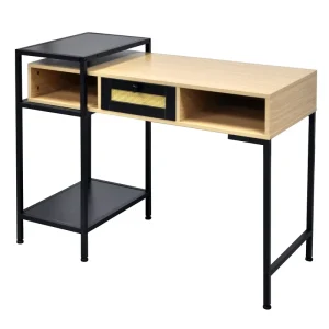 Wooden Metal Office Furniture Computer Table Office Computer Desk with Bookshelf and Drawer