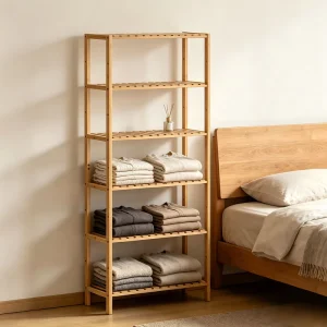 Wooden Modern Eco Friendly Home Living Room Bedroom Garden Furniture 5 Layer Functional Design Bookshelf Bookcases Library