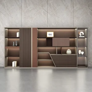 Wooden Modern MDF Bookshelft Bibliotheque File Cabinet Office Room Decorations Storage Bookcase