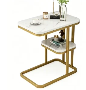 Wooden Modern Style Living Room Coffee Table with Double Tier Storage Eco Friendly Home Furniture