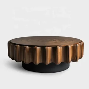 Wooden Movable Minimalist Coffee Table High End Modern Creative Designer Art Table Eco Friendly Handmade Indoor Outdoor