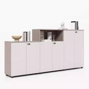 Wooden Office Filing Cabinet with Code Lock Eco Friendly Minimalist Design for Commercial Use