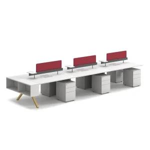 Wooden Office Workstation Desk Staff Office Desk Computer Screen Desks and Chairs Set