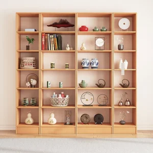 Wooden Open Bookcase Freestanding Display Storage Shelves Tall Bookshelf For Home Office