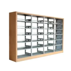 Wooden Protecting Double Column Public Use Library Book Shelf with Price
