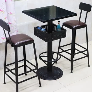 Wooden Restaurant Counter Height with Bar Stools High Round Pub Table Cocktail Bar Chair and Table Set