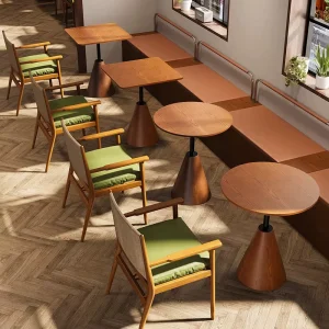 Wooden Restaurant Furniture Dining Chair Custom Catering Table and Chair Sets Wood Chair Table for Restaurant Furniture