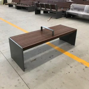 Wooden Seating Public Bench Outdoor Garden Long Bench Patio Solid Wood Bench