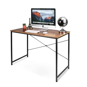 Wooden Steel Office Desk with Minimalist Panel Design Modern Style