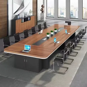 Wooden Top Steel Frame Conference Table Custom Size Office Meeting Desk