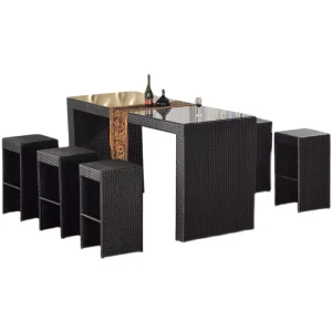 Woven Wicker Rattan Outdoor Bar Furniture Set
