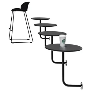 Wrought Iron Restaurant Furniture Tea Shop Coffee Shop Dessert Snack Dining Table Chair Set Trendy Light Luxury Wall Mounted
