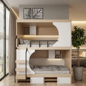 XINGTE XINGTE002 Modern Wood Dormitory Bed for Apartment Use with Privacy Features Full Size 2 Year Warranty