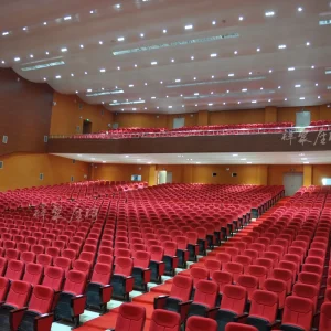 XJ 109 China Supplier Lecture Hall Folding Auditorium Chair Seating with Writing Pad