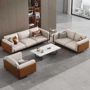 XTSF 042 Escritorio Office Furniture Commercial Modern Reception Sofa Office Couch Leather Office Sofa Set Furniture