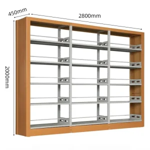 XYJ Morden Libary Bookcase Metal Double side Boookself School Use