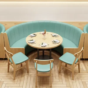 XZY Modern Minimalist Restaurant Set for Hotel Dining Booth Sofa Table Chair Combination Durable Eco Friendly Wood & Leather