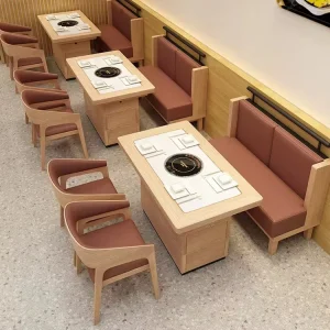 XZY OEM Dining Table and Chair Set Minimalist Design Wooden & Rock Tabletop Eco Friendly Durable Commercial Use 2 4 Seater