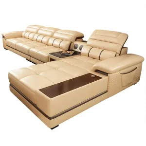 Xijiayi Italian Luxury Home Modern Reclining Corner Genuine Leather Three Seat Sectional Sofa Bed with Storage Sets Massage