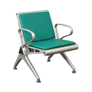 YA 102 Green PU Leather 3 Seater Airport Waiting Chair Hospital Cushion Stainless Steel Frame Durable Wood Plastic Metal