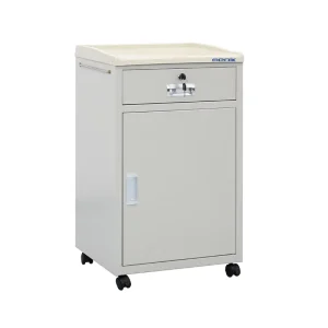 YA-B16 Gray Hospital Medical Molded Top Bedside Cabinet With Caster