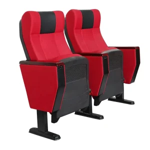 YA L09A Portable Auditorium Chair Comfortable Theatre Seat Adjustable Armrest Slow Recovery Mechanism Ventilated Base