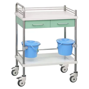 YFS TM03 ABS White Hospital Treatment Trolley 2 Shelves Medical Cart