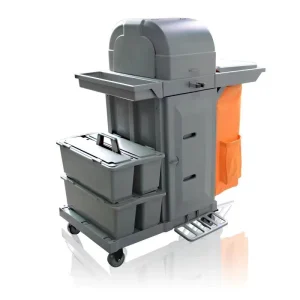 YJ 02 Multi functional Cleaning Trolley Plastic Hotel Maid Restaurant Hospital Cart