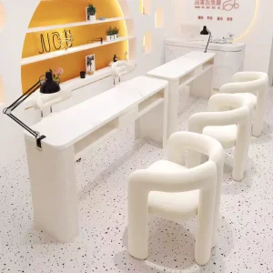 YS-0682N Modern Light Luxury Professional Wood Nail Table Eco-Friendly Customizable Color Salon Furniture for Home Mall